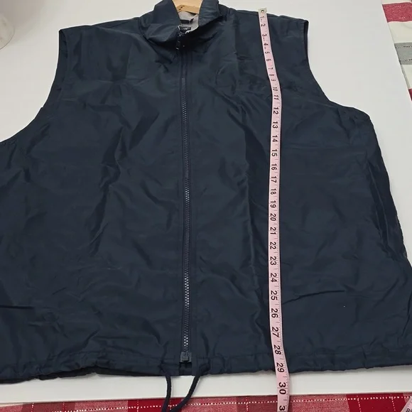 Vintage Cerruti Image Men's Full Zip Vest With Pouch Blue Drawstring Size Large* - Picture 13 of 17